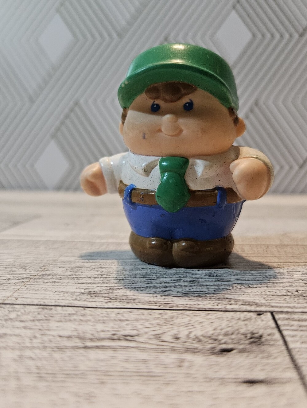 Vintage Little Tikes Toddle Tots Man With Green Hat Construction Worker Figure
